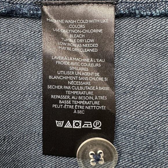 Pilcro Anthropologie Dress Womens Medium Blue Denim Button Midi Sleeveless Boho - Picture 9 of 15